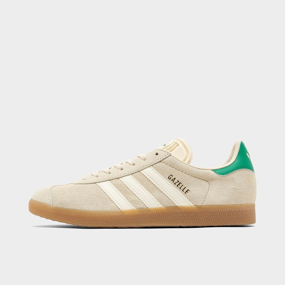 Adidas Gazelle Cream and Green Sneakers